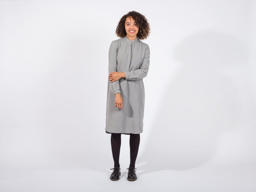 Kiri Cotton Dress // Light Grey