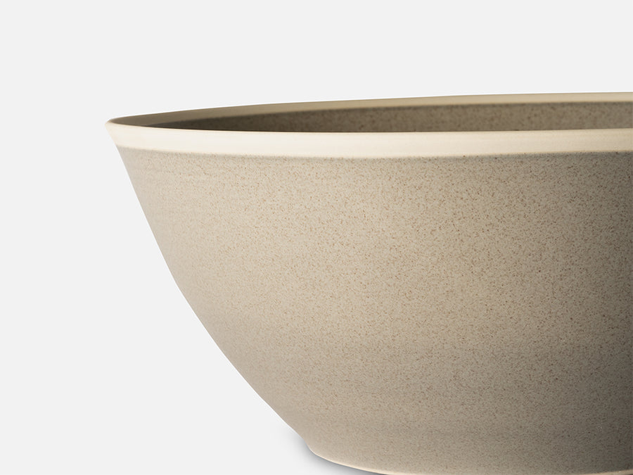 Salad Ceramic Bowl with White Rim // Grey