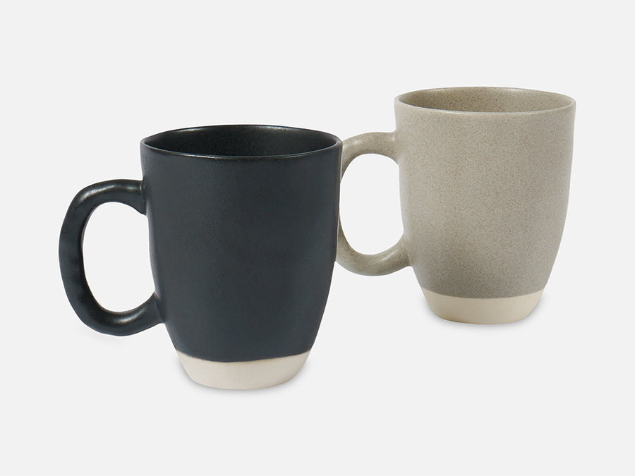 Ceramic Mug with White Rim // Black