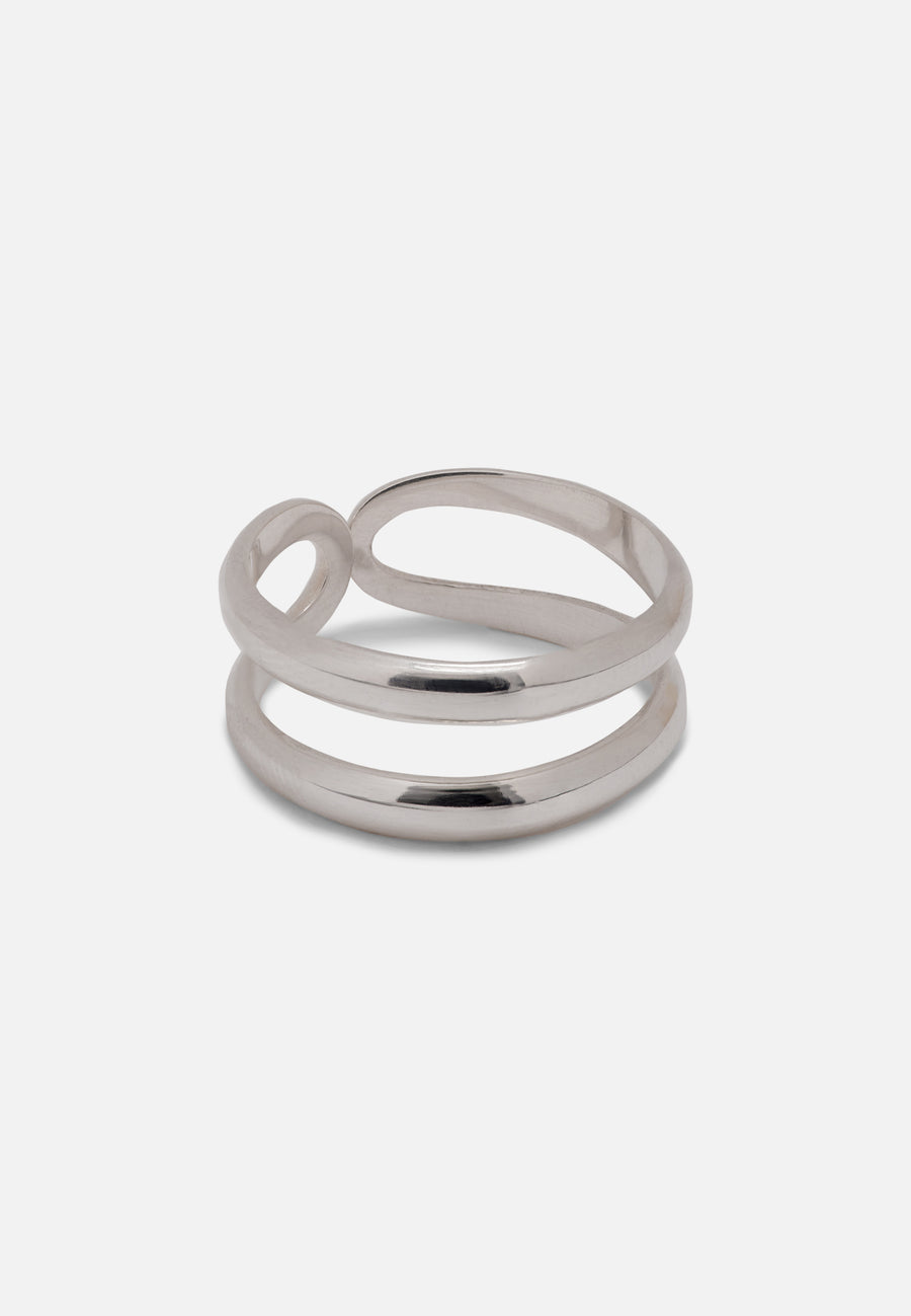 Open Double Band Ring // Silver