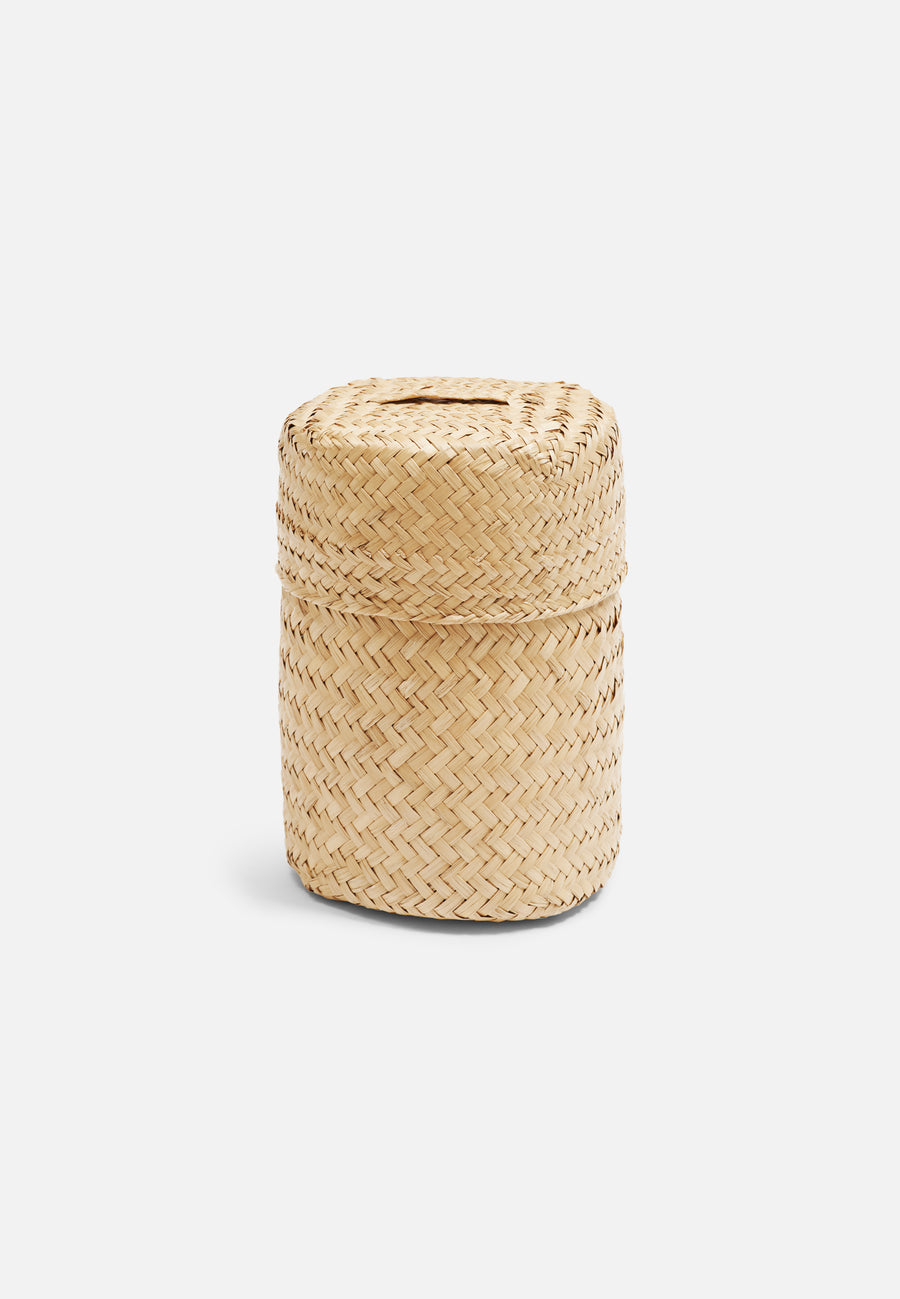 Round Seagrass Woven Storage Basket with Lid // Small