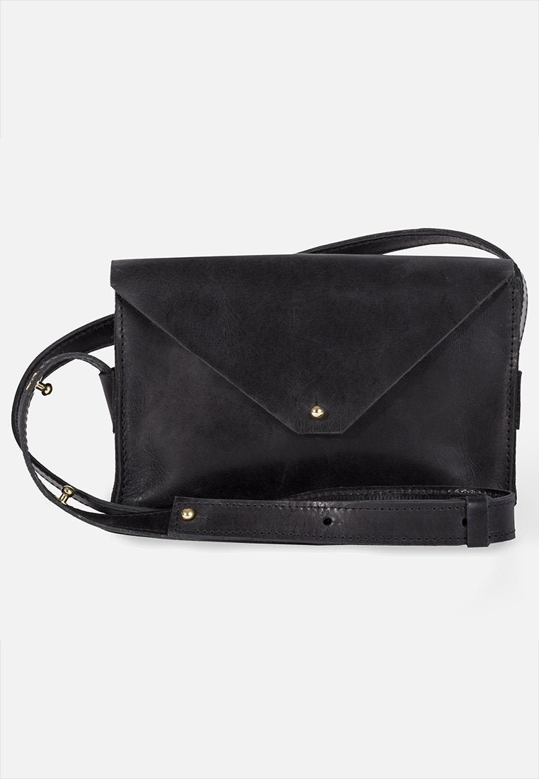 Leather Envelope Bag // Black