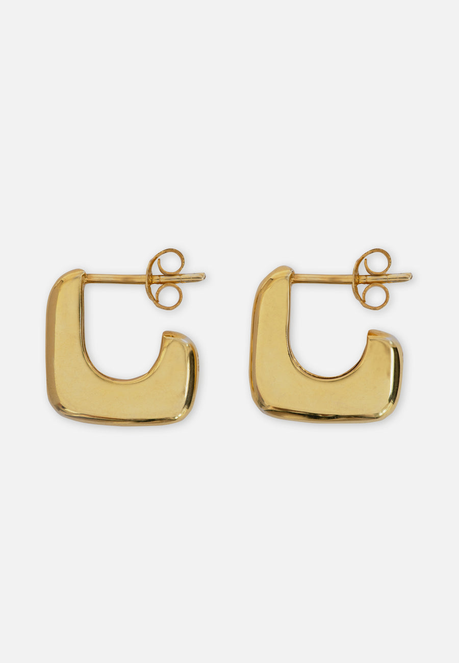 Chunky Square Hoops // Gold