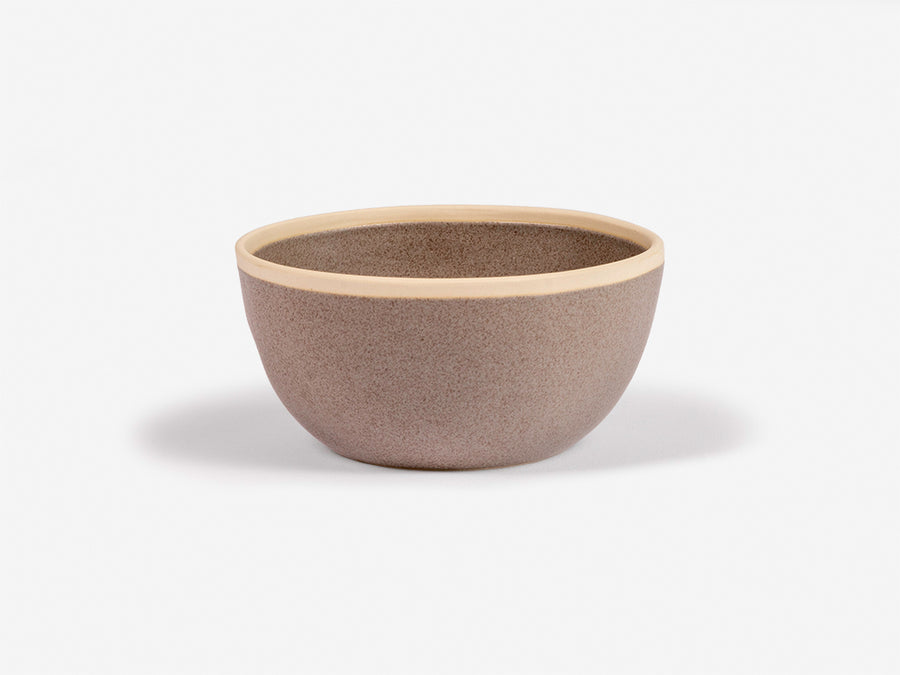 Ceramic Bowl with White Rim // Grey </br> Small