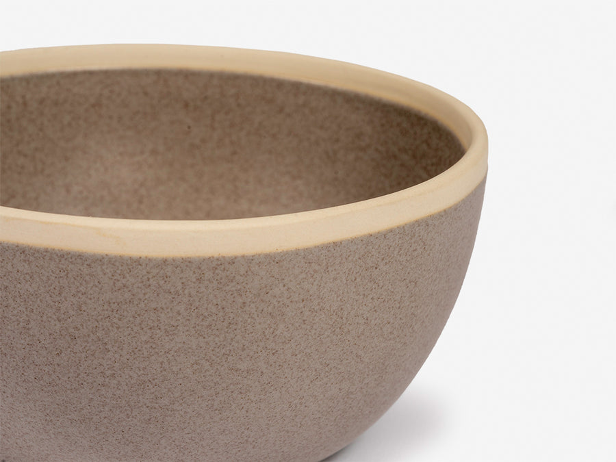 Ceramic Bowl with White Rim // Grey </br> Small
