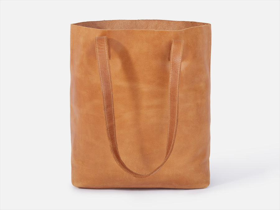 Leather Tote Bag // Camel