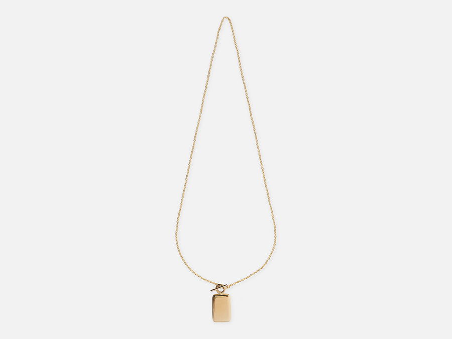 Fair Trade Necklace T-Bar Medaillon Pendant Gold Sustainable Jewellery