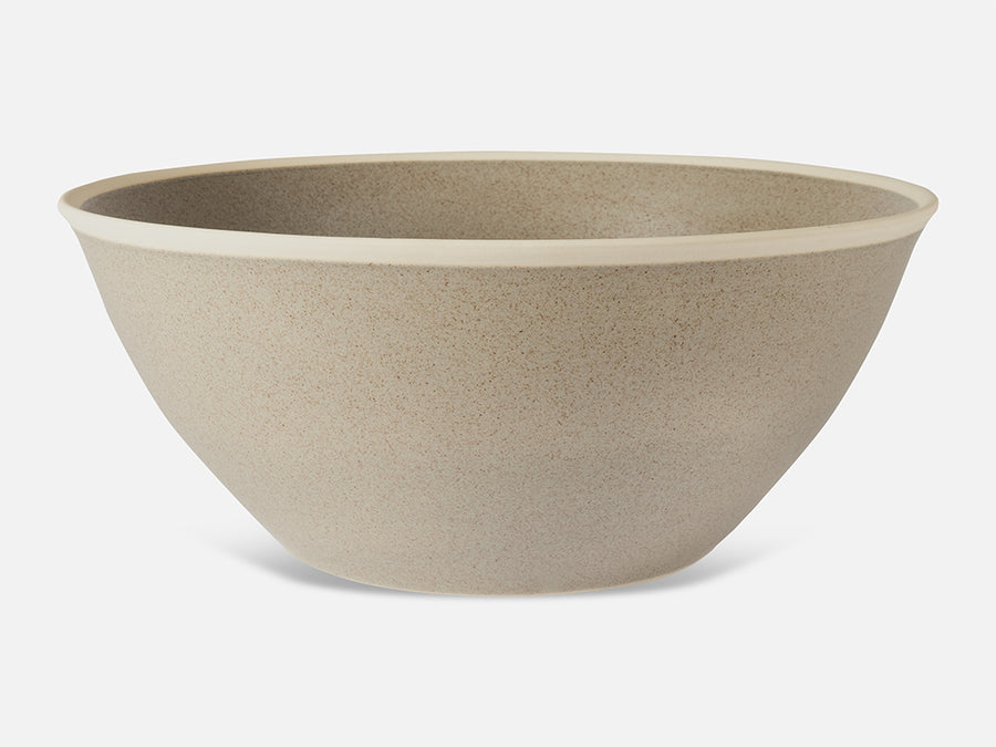Salad Ceramic Bowl with White Rim // Grey