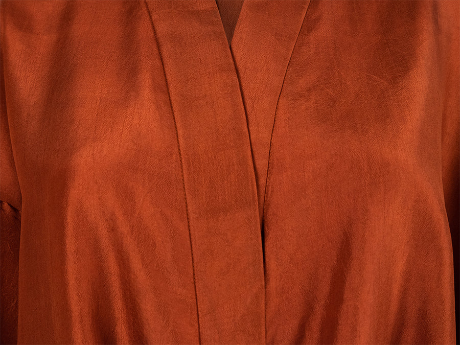 Sophea Silk Robe // Rust Red