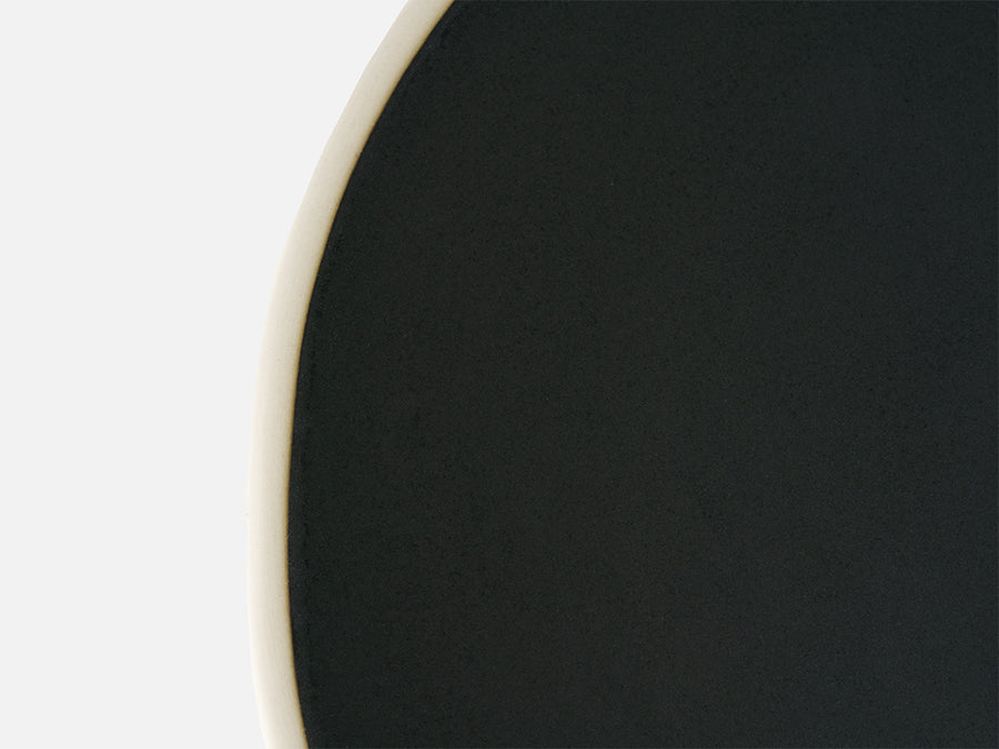 Ceramic Plate with White Rim // Black </br>Big