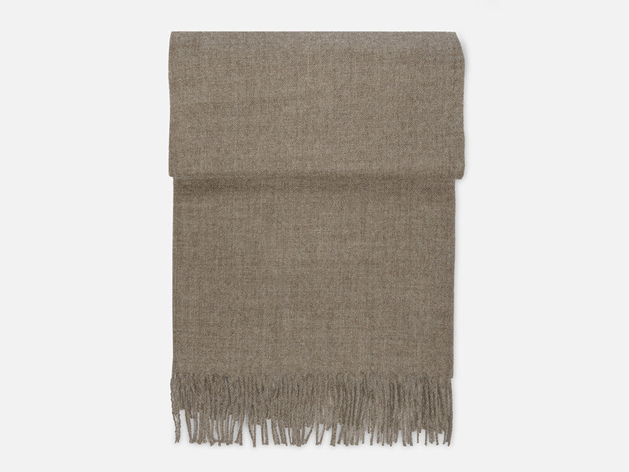 Alpaca Wool Scarf with Fringes // Taupe