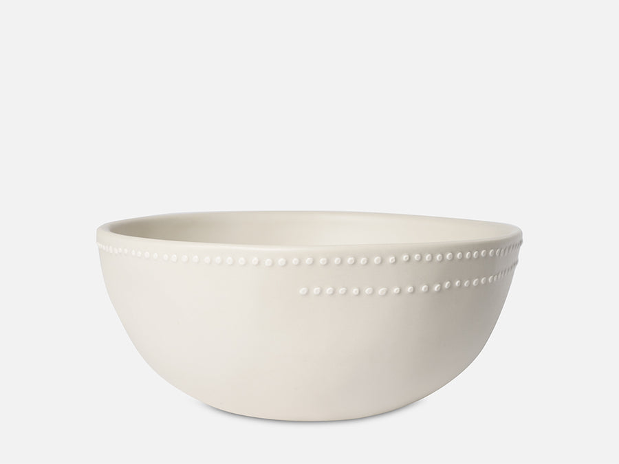 Ceramic Bowl with White Dots // White </br>Big