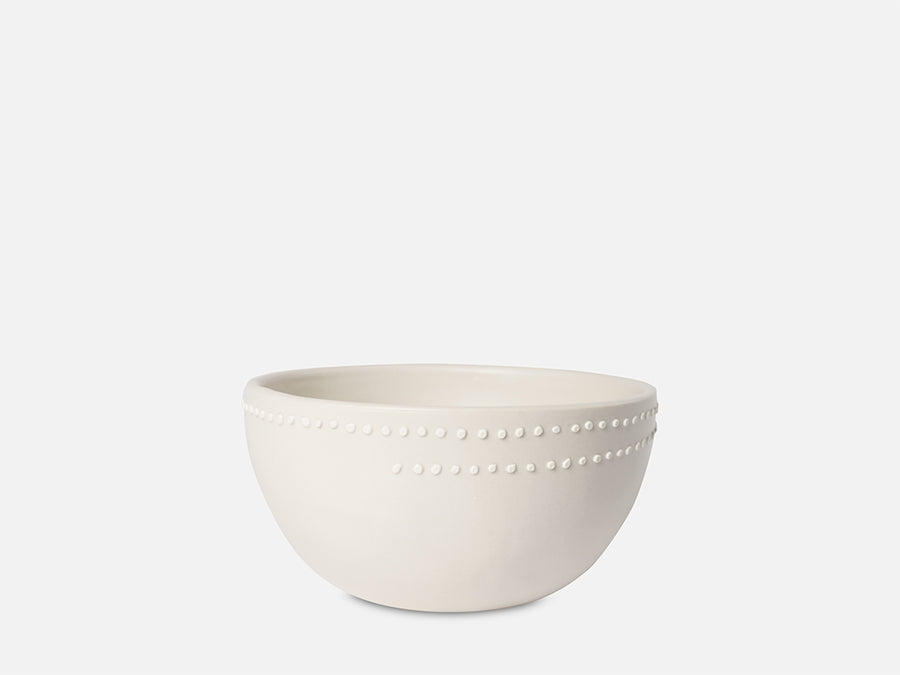 Ceramic Bowl with White Dots // White </br>Small