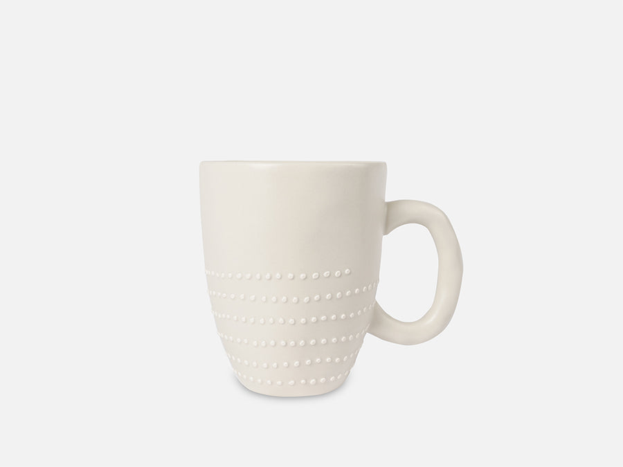 Ceramic Mug with White Dots // White