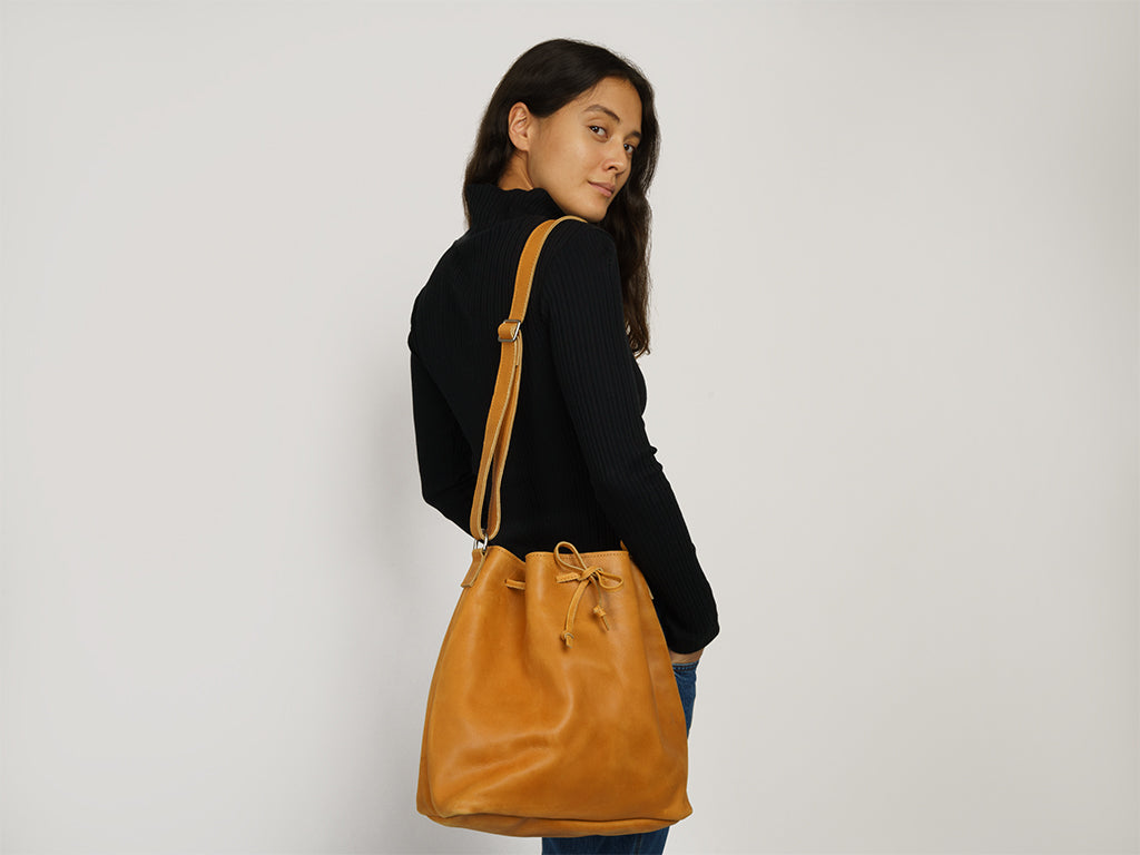 Camel bucket bag new arrivals
