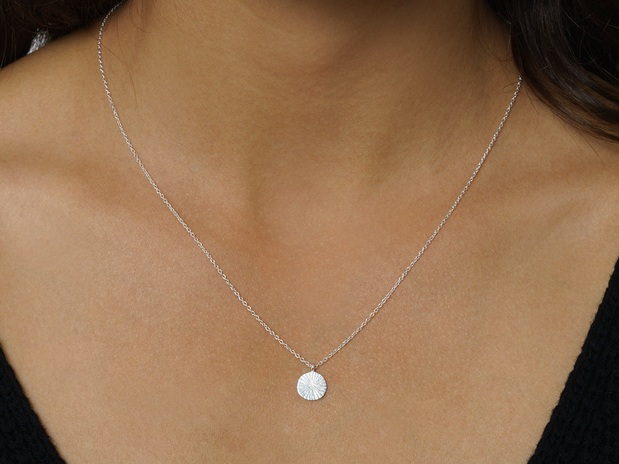 Necklace with Round Pendant // Silver