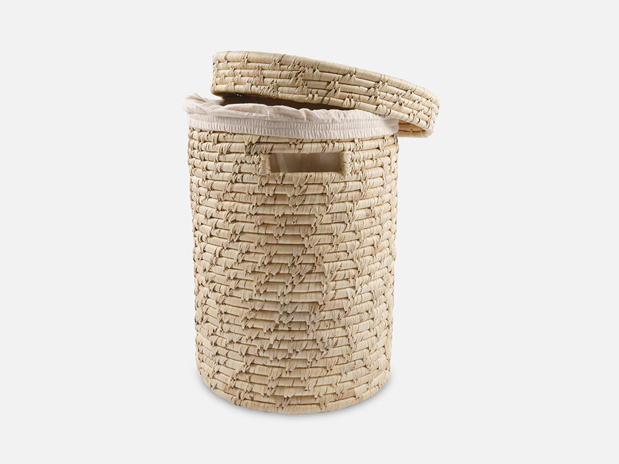 Round Laundry Basket Palm Leaf // Natural