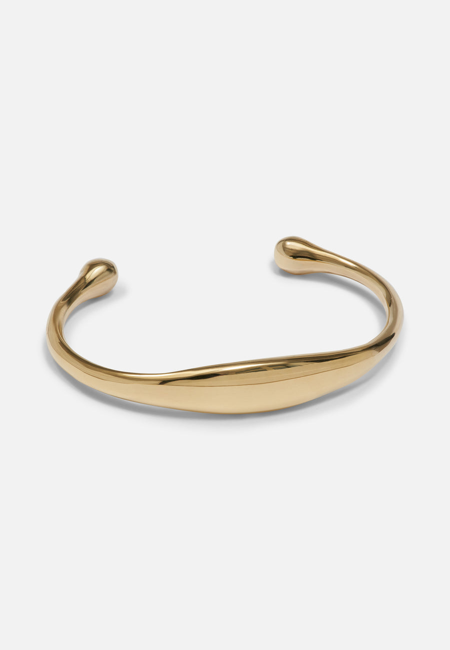 Rounded Torque Bangle // Gold