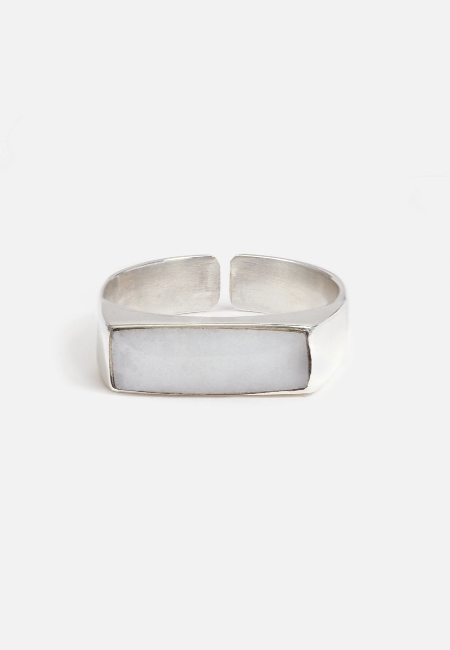 Alabaster Signet Ring // Silver