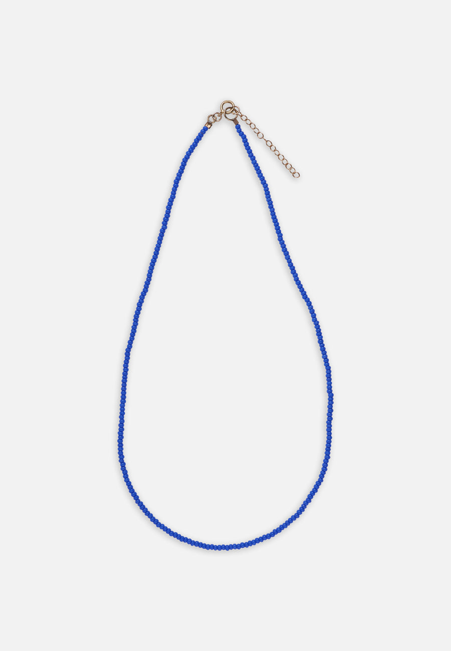 Delicate Beaded Choker Necklace // Blue