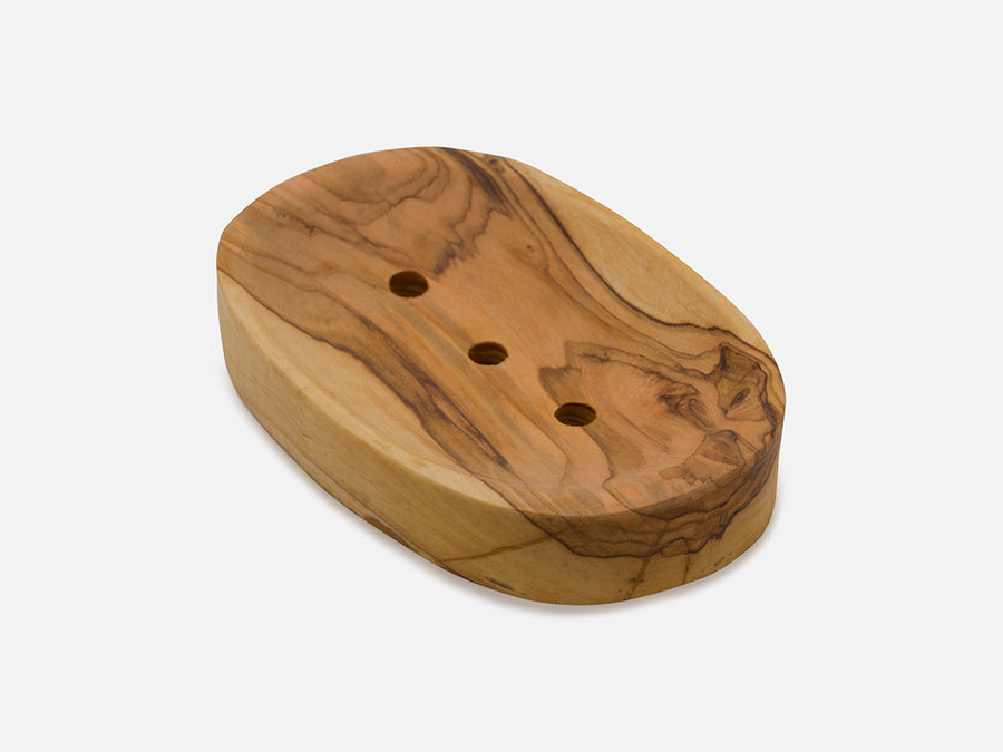 Olive Wood Soap Dish Oval // Natural