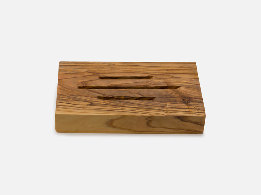 Olive Wood Soap Dish Rectangular // Natural