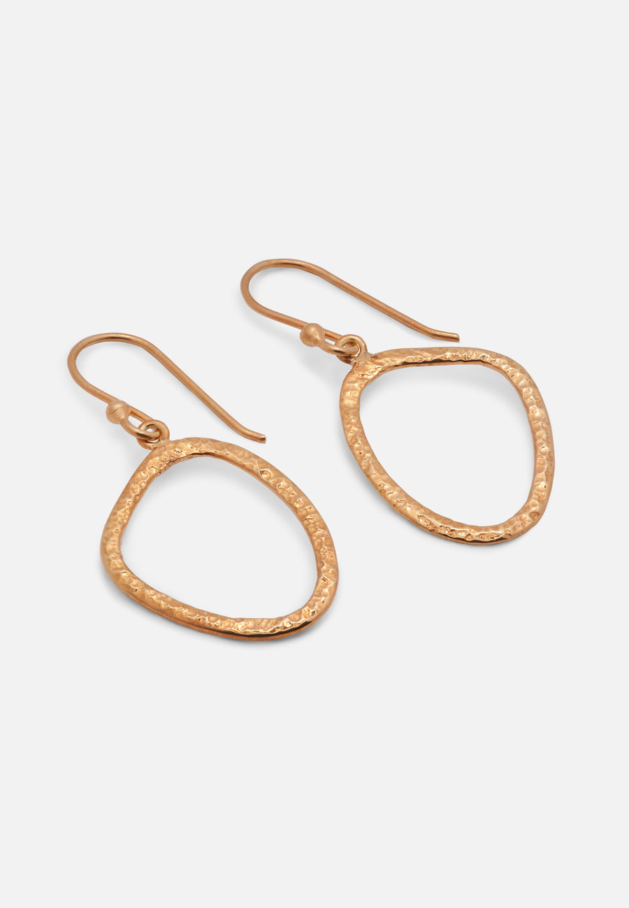 Organic Shape Dangle Earrings // Gold