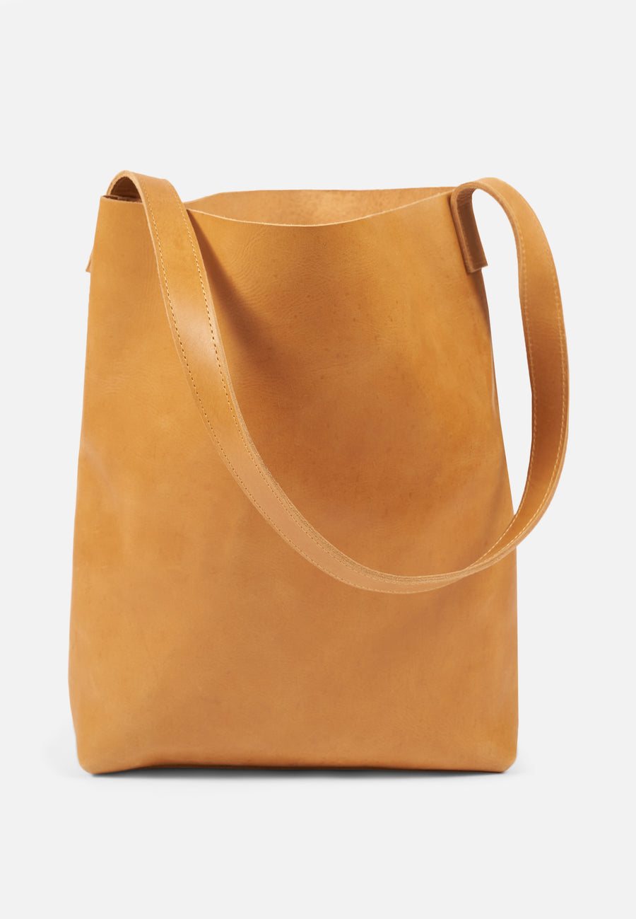Shoulder Bag with Two Exterior Pockets // Camel