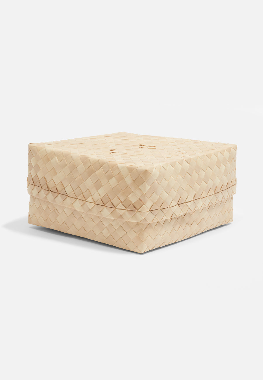 Storage System of Rectangular Palm Leaf Woven Boxes // Set