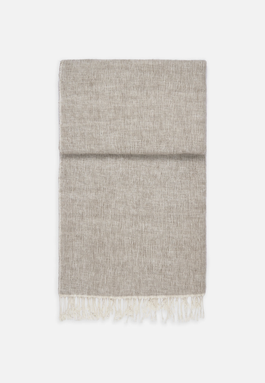 Yak Wool & Cotton Scarf // Beige