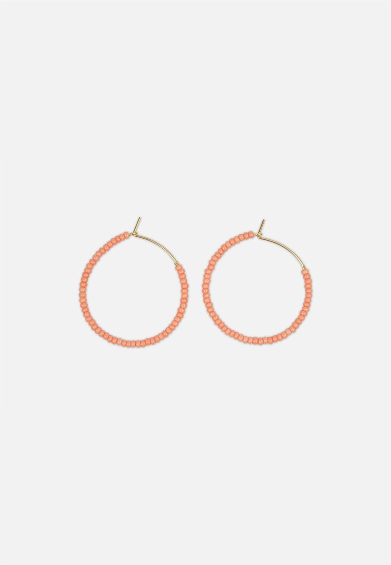 Hoops with Glass Beads // Pink </br>Ø3 cm