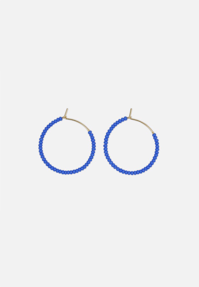 Hoops with Glass Beads // Blue </br> Ø3 cm
