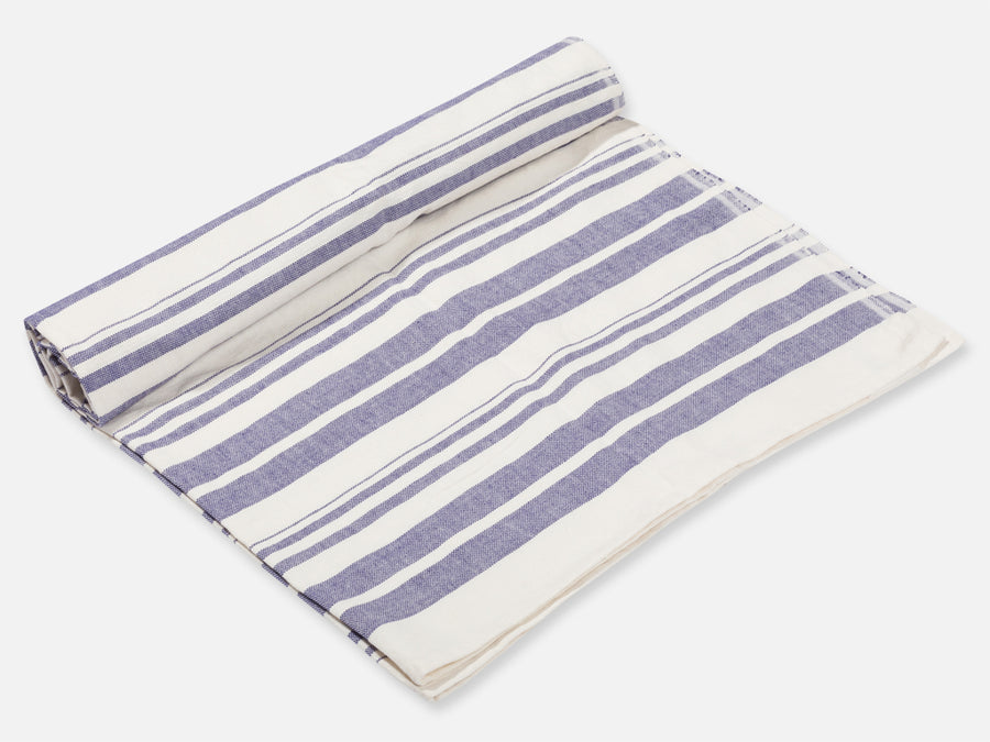 Rati Cotton Towel with Stripes // Blue-White