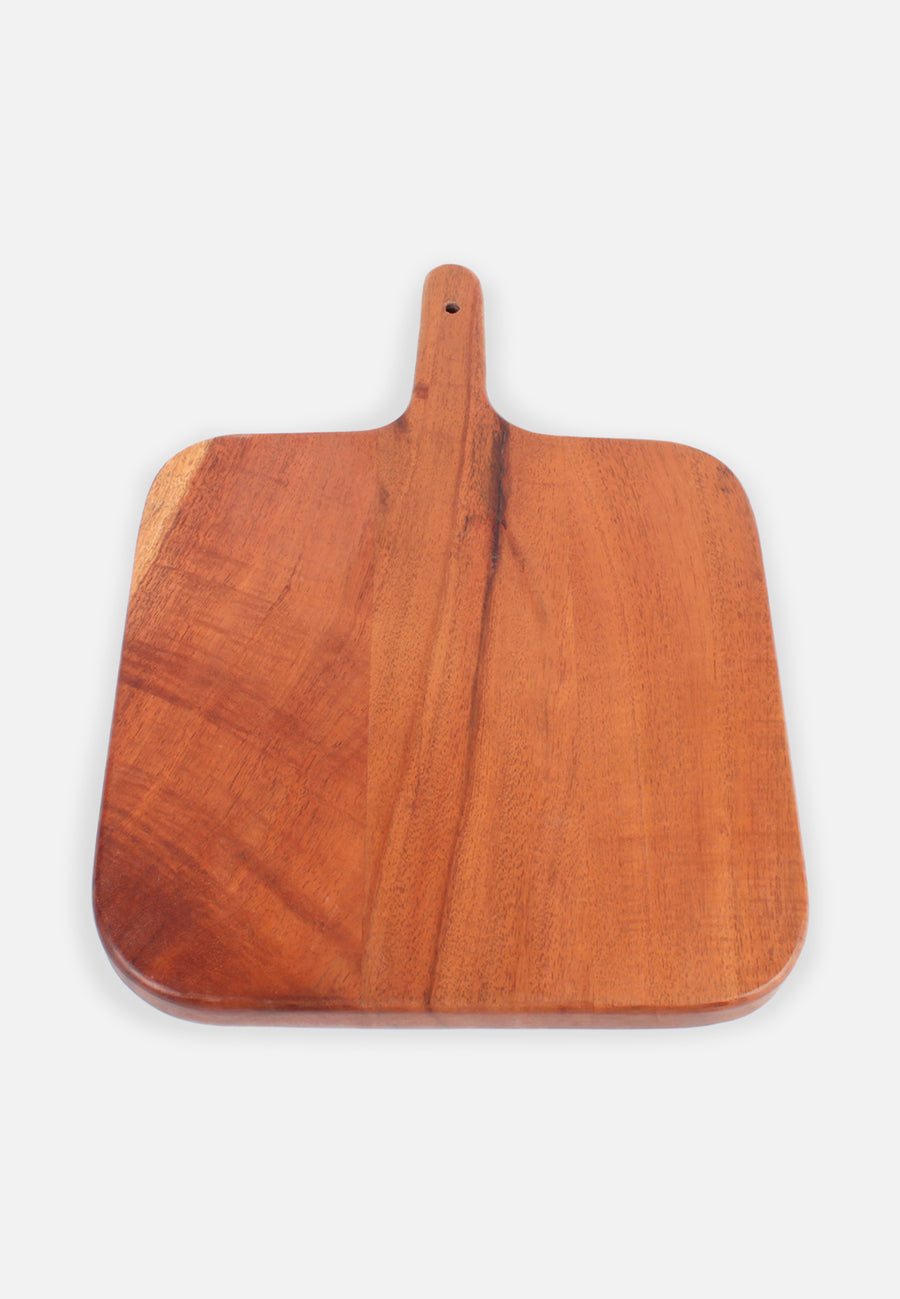 Acacia Wood Cutting Board with Handle // Wide